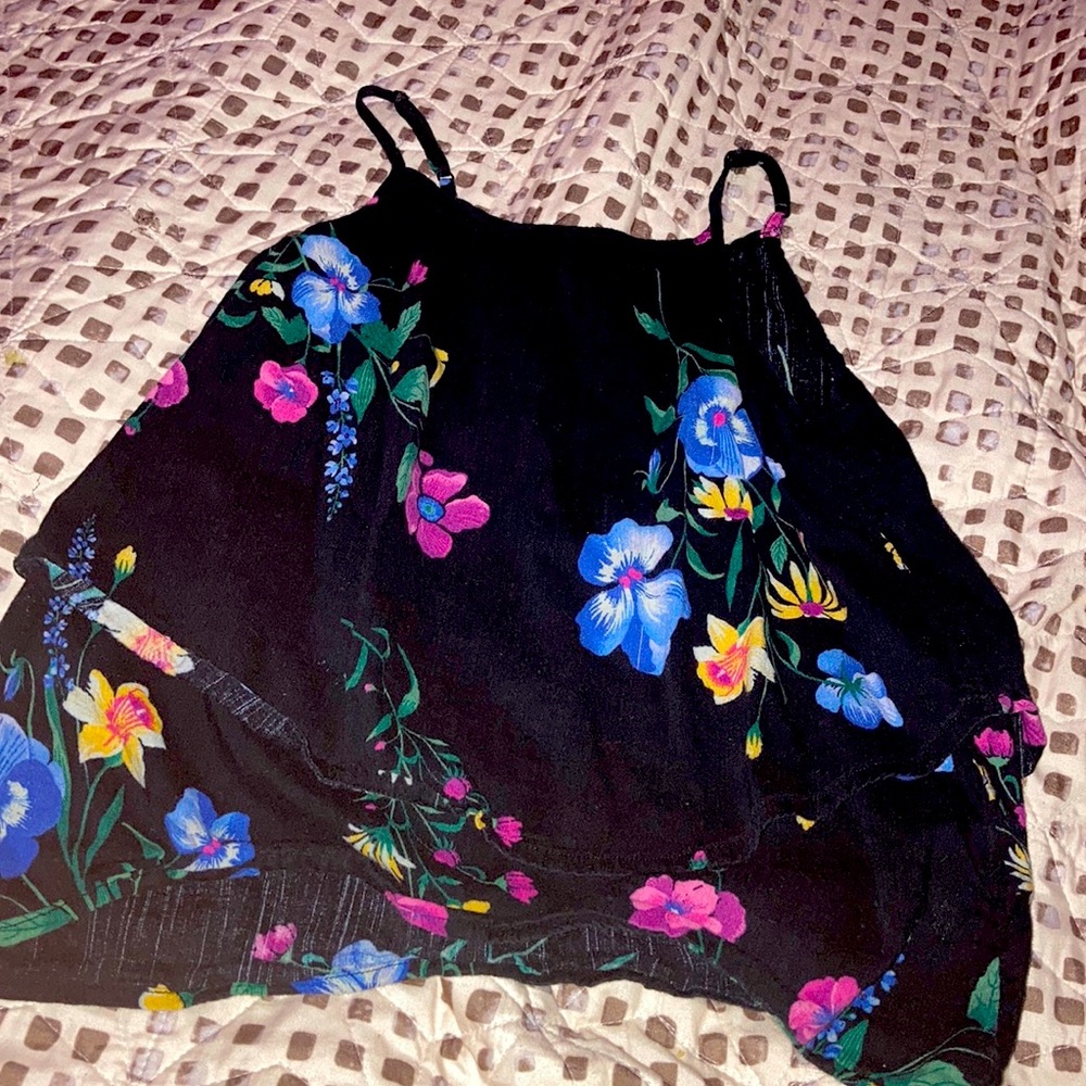 black floral tank top
